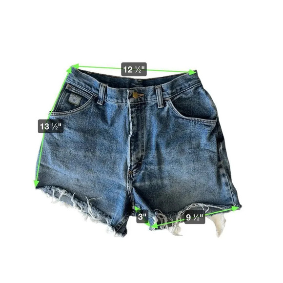 Vintage Wrangler High Rise Jeans Shorts Women's 10 Blue Denim Western Festival - Picture 6 of 6